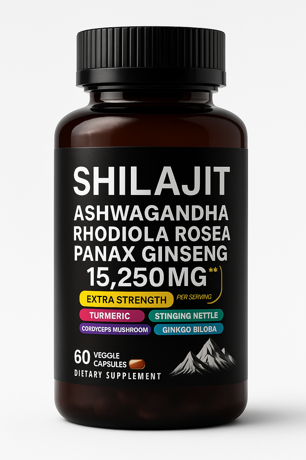 Pure Himalayan Shilajit 60 Caps – Fulvic Acid + 85 Trace Minerals