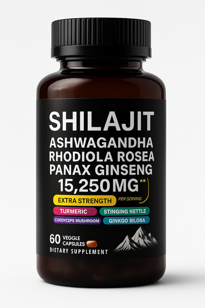 Pure Himalayan Shilajit 60 Caps – Fulvic Acid + 85 Trace Minerals